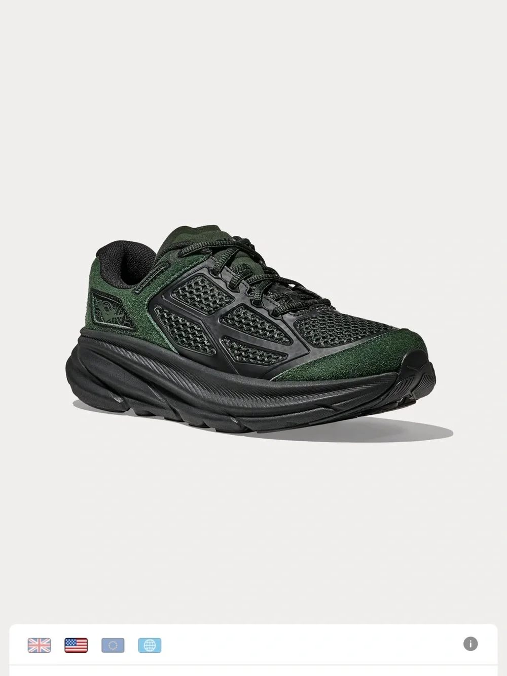 Hoka Clifton One 9 S Unisex Dark Green and Black Low top Sneakers